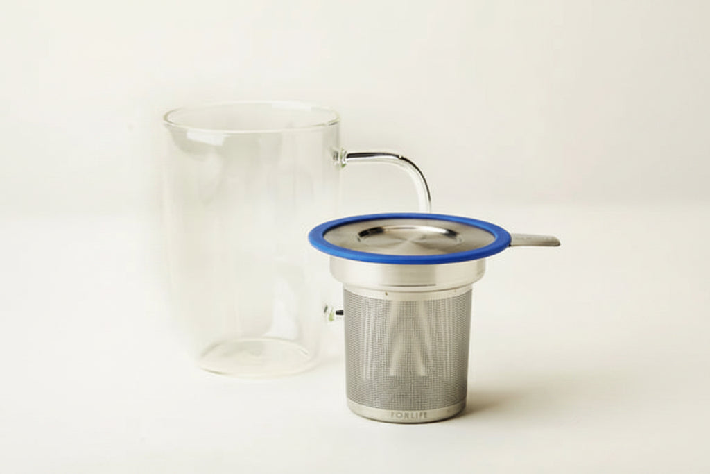 FORLIFE Glass Tea Mug with Infuser & Lid 16 oz.